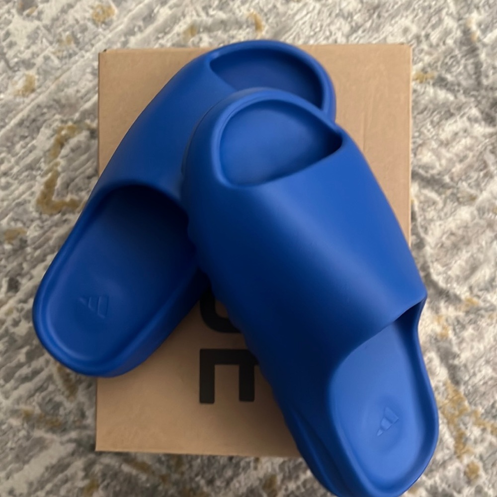 Original blue Yeezy Slides